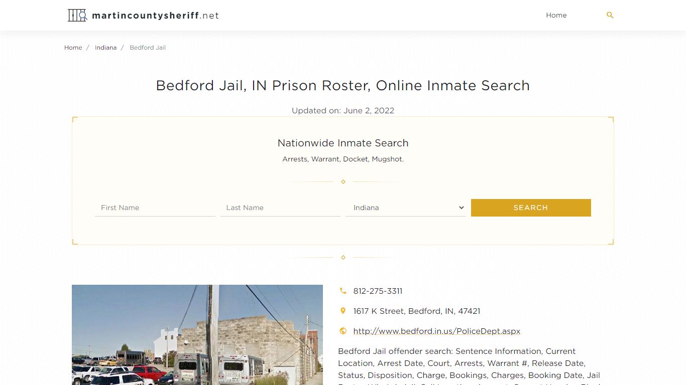 Bedford Jail, IN Prison Roster, Online Inmate Search ...