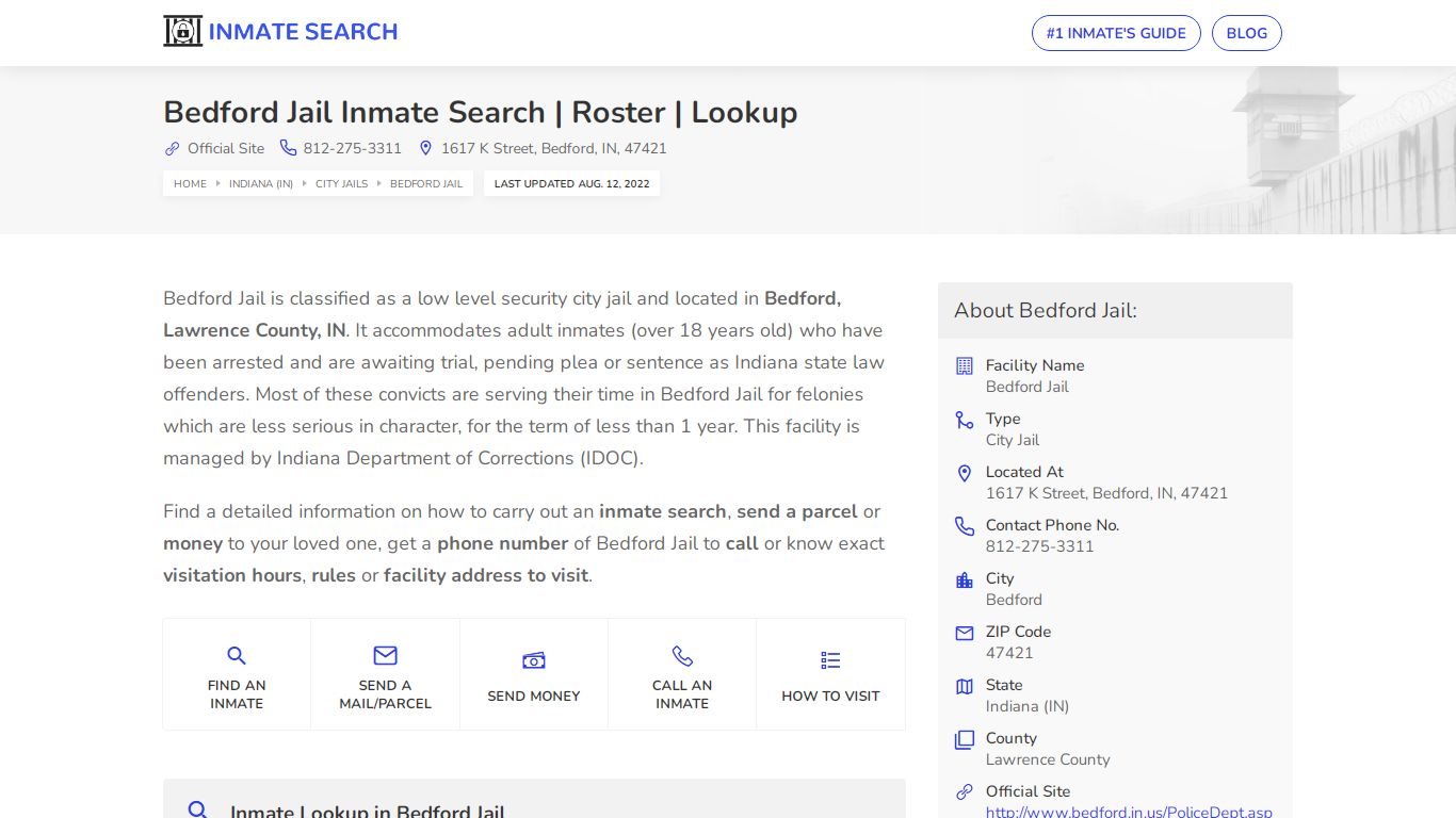 Bedford Jail Inmate Search | Roster | Lookup